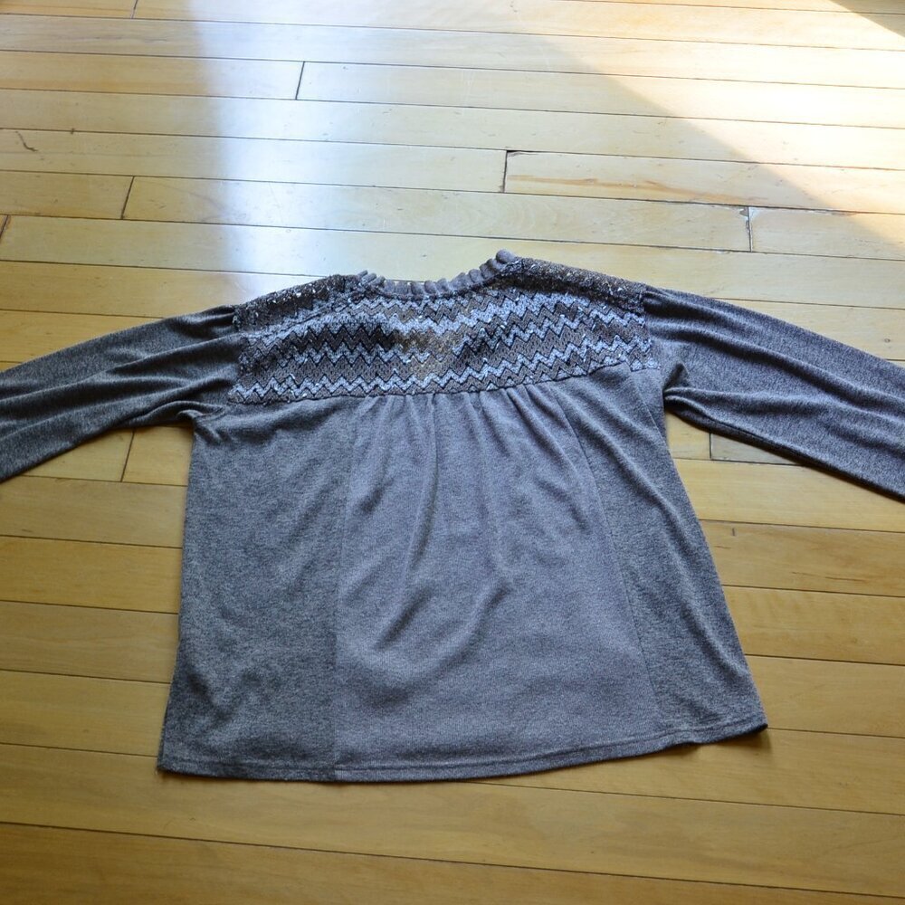 MISS ME Cotton Blend Tribal Gray Long Sleeve Tassel Sweater - Picture 2 of 13